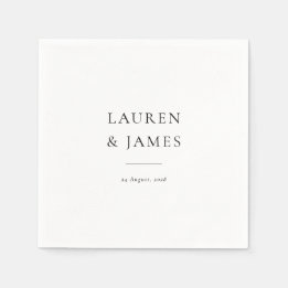 Simple Classic Couples Name & Date Wedding Pappersservett