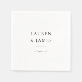 Simple Classic Couples Name & Date Wedding Pappersservett