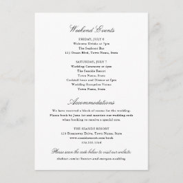 Simple Classic Elegant Black White Helg Hotel Tilläggskort