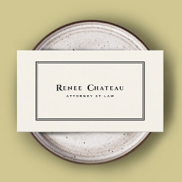 Simple Classic Elegant Ivory White Attorney Visitkort