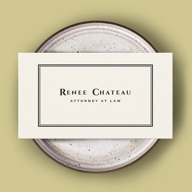 Simple Classic Elegant Ivory White Attorney Visitkort (Skapare uppladdad)
