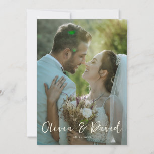 Simple Classic Elegant Romantic Bröllop Photo Inbjudningar