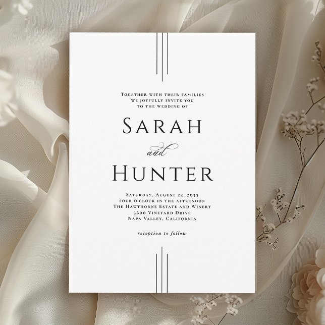 Simple Classic Elegant Typography Wedding Inbjudningar (Available in both printed and instant download digital formats.)