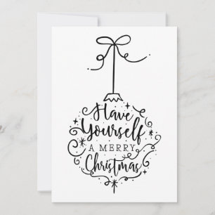 Simple Classic God jul Bauble Helgdag Card Julkort