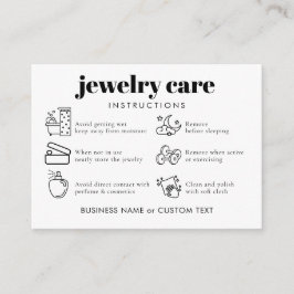 Simple Classic Jewelry Care Tack Business Tilläggskort