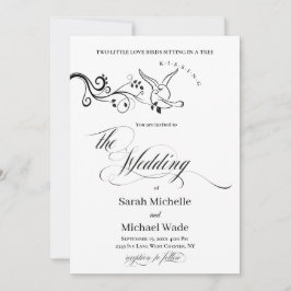 Simple Classic love birds Wedding Invitation Inbjudningar