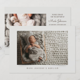 Simple Classic Photo Baptism Party-inbjudan Inbjudningar