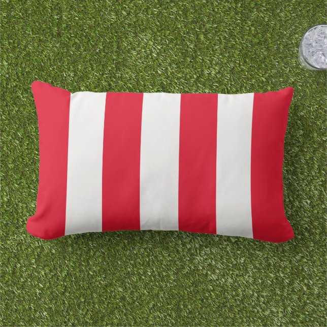 Simple Classic Red Cabana Rand Lumbarkudde (Gräs)
