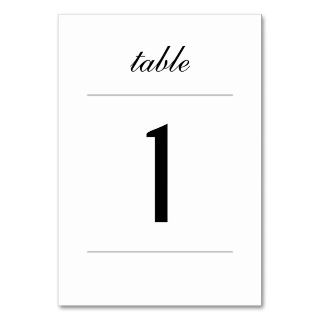 Simple Classic Table Card Bordsnummer (Framsidan)
