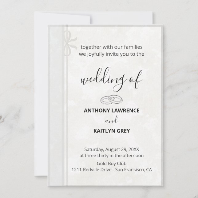 Simple Classic Wedding Invitation – Custom Inbjudningar (Framsida)