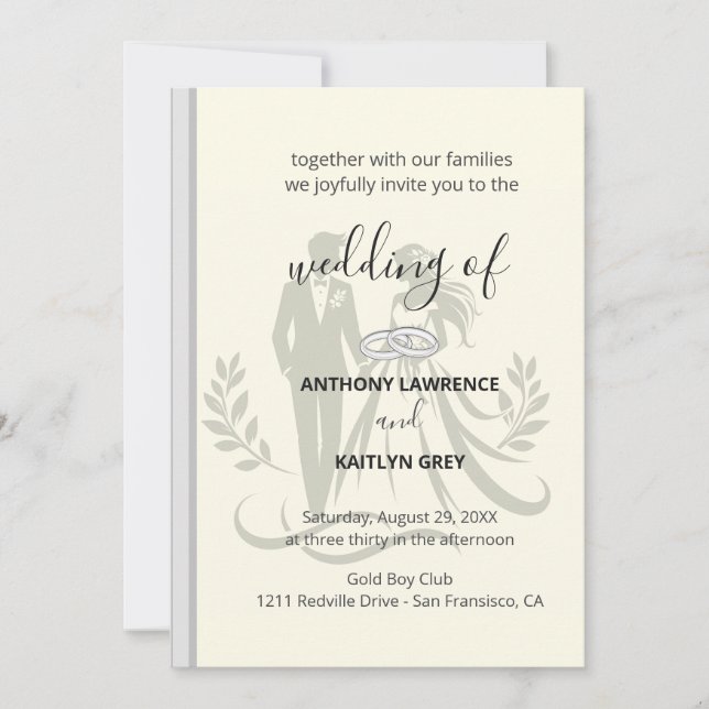Simple Classic Wedding Invitation – Customizable Inbjudningar (Framsida)