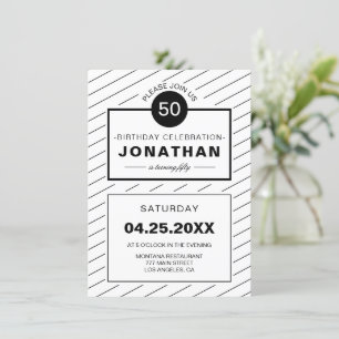 Simple Classy Birthday Inbjudningar