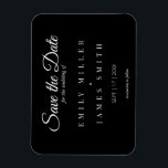 Simple Classy Black White Bröllop spara datum Magnet<br><div class="desc">Enkel Classy Black and White Bröllop spara datum Magnet</div>
