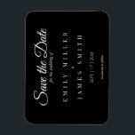 Simple Classy Black White Bröllop spara datum Magnet<br><div class="desc">Enkel Classy Black and White Bröllop spara datum Magnet</div>