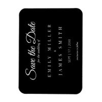 Simple Classy Black White Bröllop spara datum