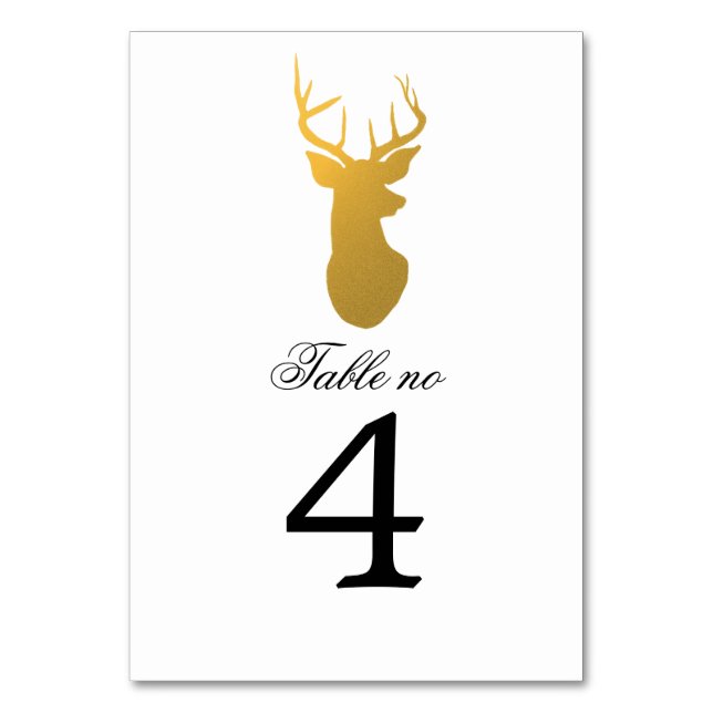 Simple Classy Guld Antler Modern Bordsnummer (Baksidan)