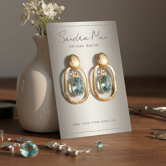 Simple Classy Minimalist Jewelry Display Card Visitkort (Skapare uppladdad)