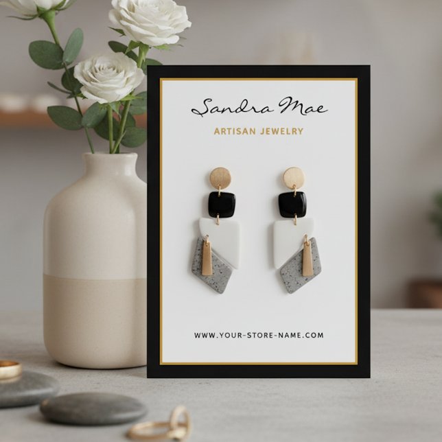 Simple Classy Minimalist Jewelry Display Card Visitkort (Skapare uppladdad)