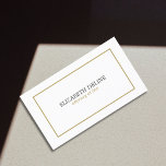 Simple Clean Elegant White Faux Guld Attorney Visitkort<br><div class="desc">Enkel utformning av affärskortet med vit bakgrund och faux guld ram. Ren utformning och elegant. Perfekt för konsulter,  advokater eller företag med ekonomisk anknytning.</div>