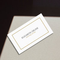 Simple Clean Elegant White Faux Guld Attorney