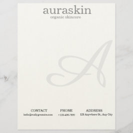 Simple Clean Skincare Letterhead for Beauty Brands Brevhuvud