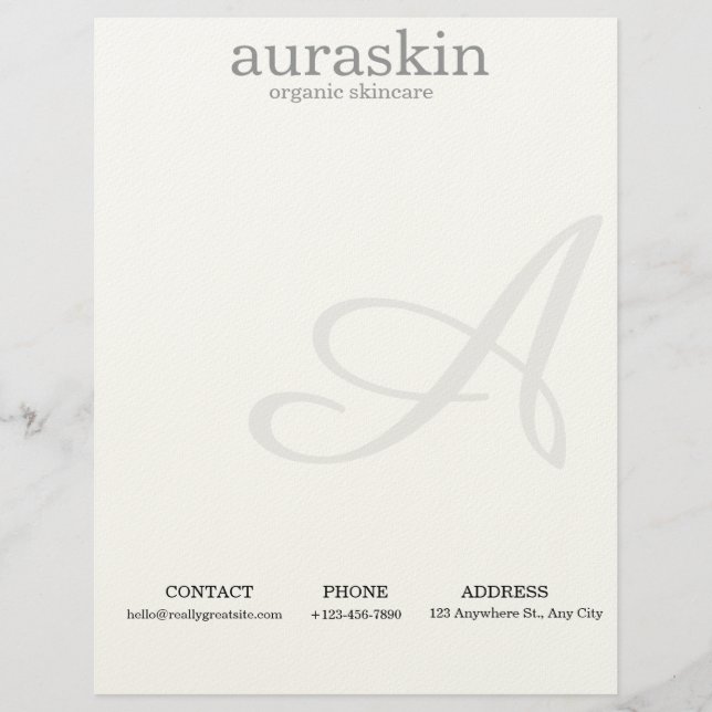 Simple Clean Skincare Letterhead for Beauty Brands Brevhuvud (Framsida)