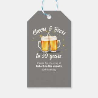 Simple Clinging Glasses Cheers Beers to 50 Years Presentetikett