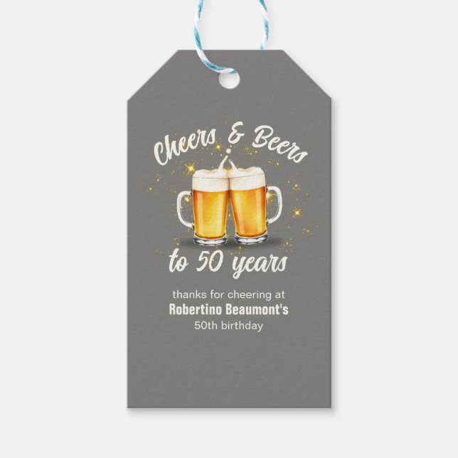 Simple Clinging Glasses Cheers Beers to 50 Years Presentetikett (Framsidan)