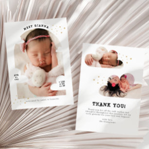 Simple Cloud Arch Photo Collage Tack Birth Meddelande