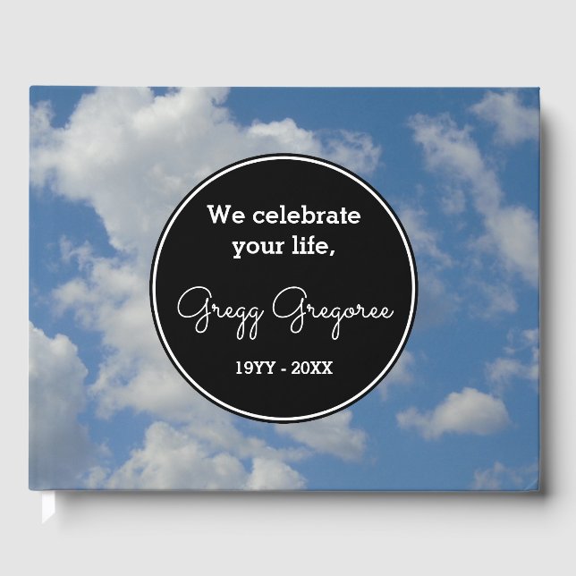 Simple Cloudy Himlar Sympathy Guestbook Gästböcker (Framsida)