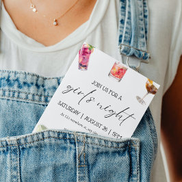 Simple Cocktails Girls Night bachelorette Party Inbjudningar