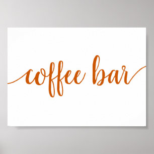 Simple Coffee Pub Fall Orange av händelselogg Poster