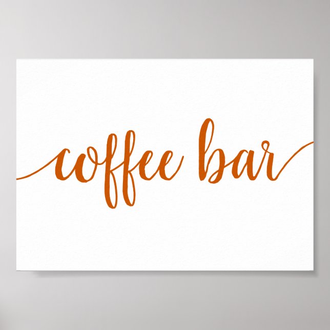 Simple Coffee Pub | Fall Orange av händelselogg Poster (Framsidan)