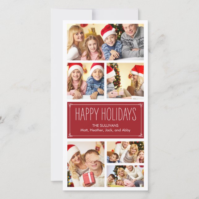 Simple Collage Holiday Photo Cards Julkort (Framsida)