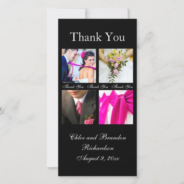 Simple Collage Tack Photo Card (svart) (Framsida)