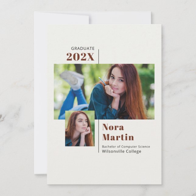 Simple College Graduation Auburn Cream Meddelande (Framsida)