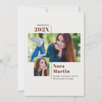 Simple College Graduation Auburn Cream