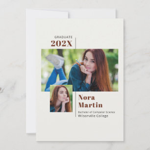 Simple College Graduation Auburn Cream Meddelande