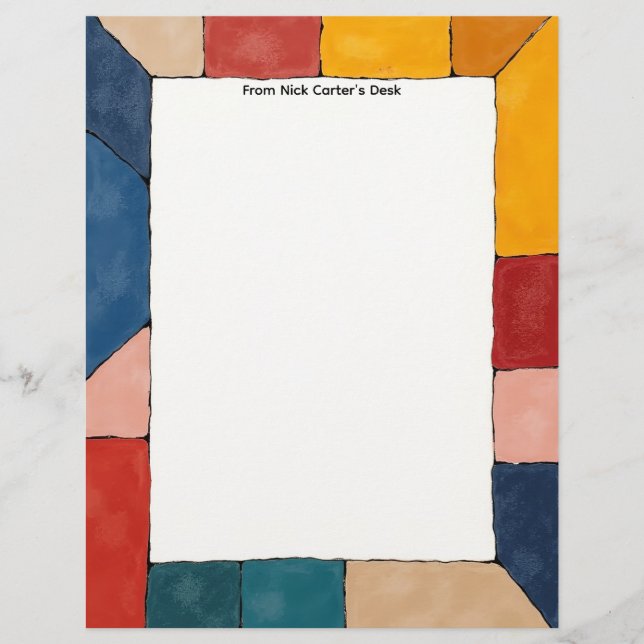 Simple Color Blocks Stationery Paper Brevhuvud (Framsida)
