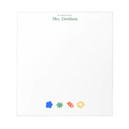 Simple Colorful Sketches Kindergarden Teacher Anteckningsblock