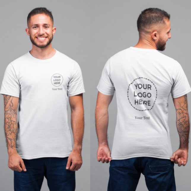 Simple Company Logo & Text front back Corporate T Shirt (Skapare uppladdad)
