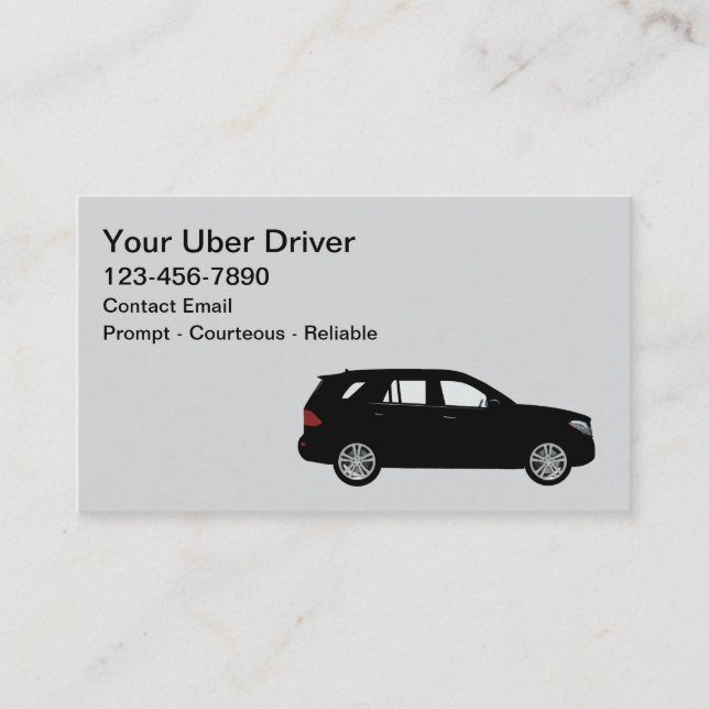 Simple Cool Uber Driver SUV Business Cards Visitkort (Framsida)