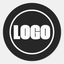 Simple Corporate Marknadsföring Brand White Black Runt Klistermärke