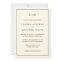 Simple Cream Monogram Elegant bröllop