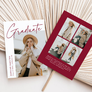 Simple Crimson Script 5 Photo Collage Studenten Meddelande