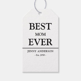 Simple Custom Design Best Mom Ever Mothers Gift Presentetikett