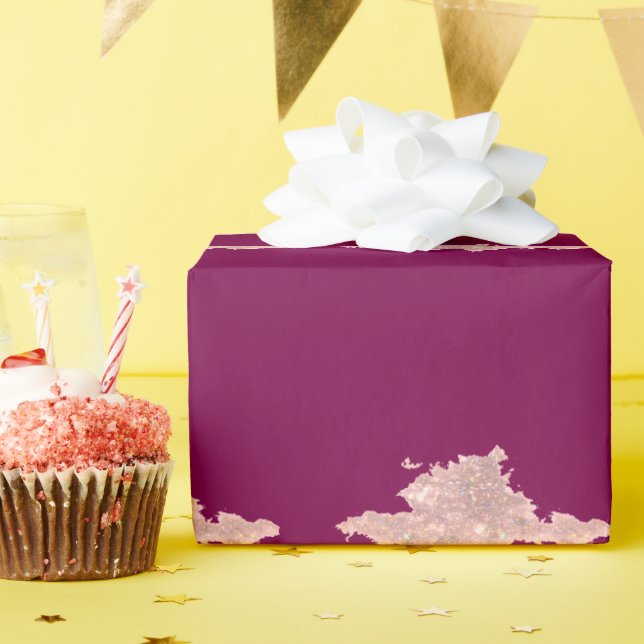 simple custom pink purple sparkle add you name let presentpapper (Födelsedagsfest)