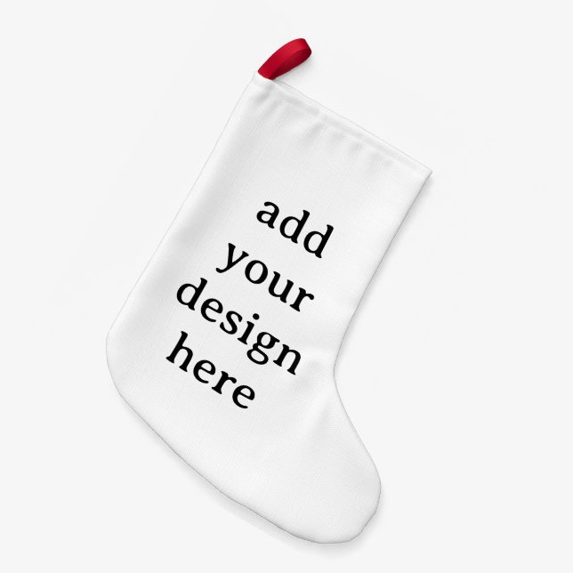 Simple Custom Small Faux Linen Double Sided Print Liten Julstrumpa (Framsidan (Hängande))