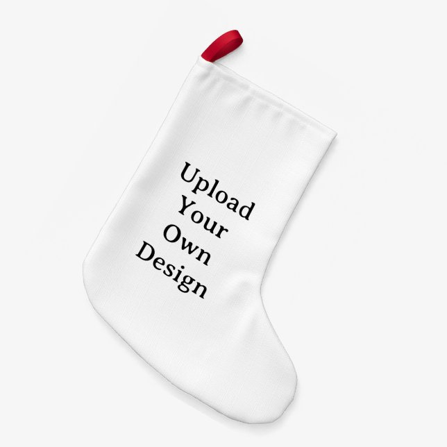 Simple Custom Small Faux Linen Double Sided Print Liten Julstrumpa (Framsidan (Hängande))