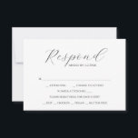 Simple Custom Wedding RSVP Cards OSA Kort<br><div class="desc">These custom wedding RSVP cards feature an elegant yet modern design. Use the template fields to DIY your personalized text. To see wedding RSVP cards with menu choices visit www.zazzle.com/dotellabelle.</div>
